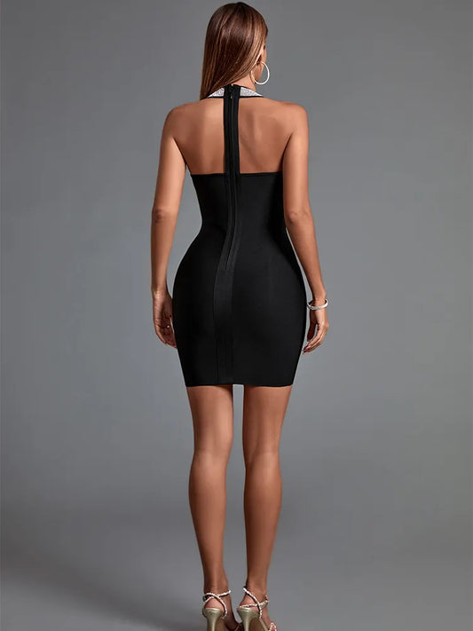 A&A Luxe Black Tie Evening Mini Bodycon Dress