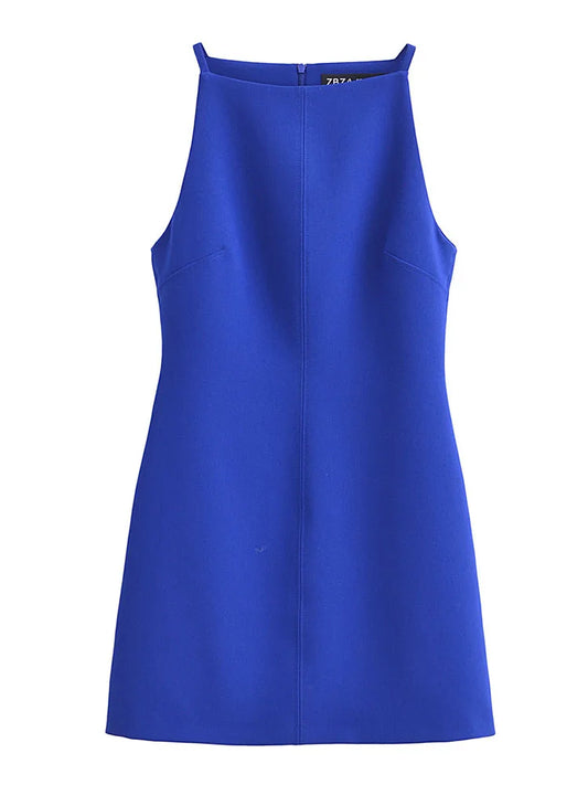 A&A Sleeveless A-Line Royal Blue Mini Dress