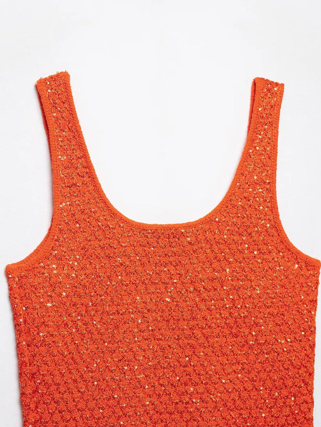 A&A Encun Cropped Glitter Knit Tank Top