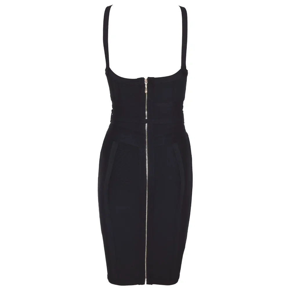 A&A Ilyssa Tie Waist Midi Bodycon Bandage Dress