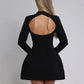 A&A Luxe Long Sleeve Backless Mini A-line Dress