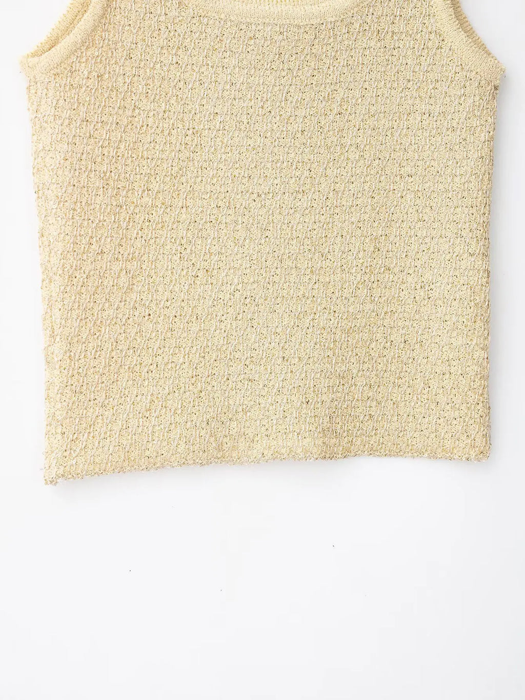 A&A Encun Cropped Glitter Knit Tank Top