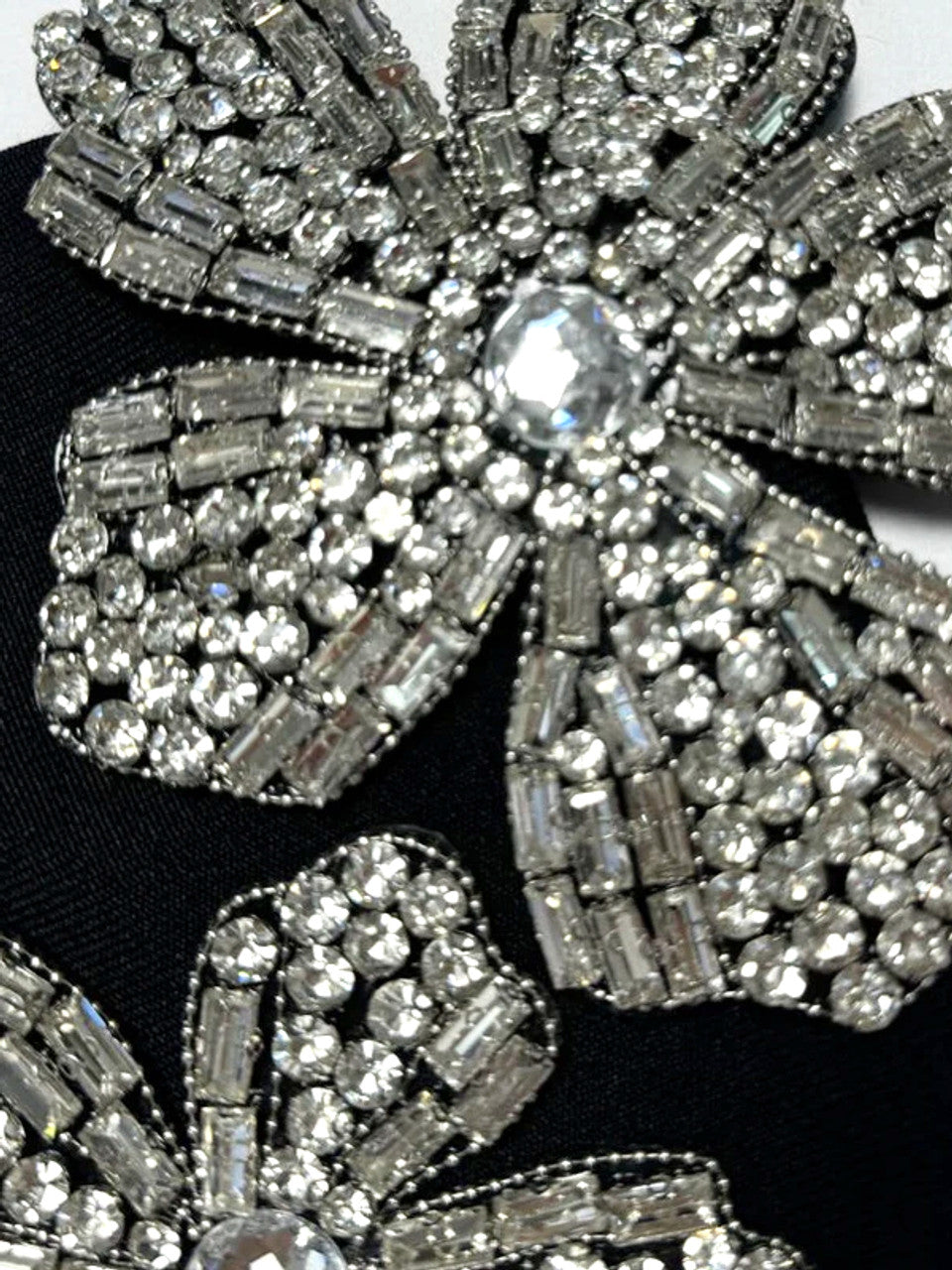 A&A Luxe Strapless Flower Crystal Black Maxi Bandage Skirt Set