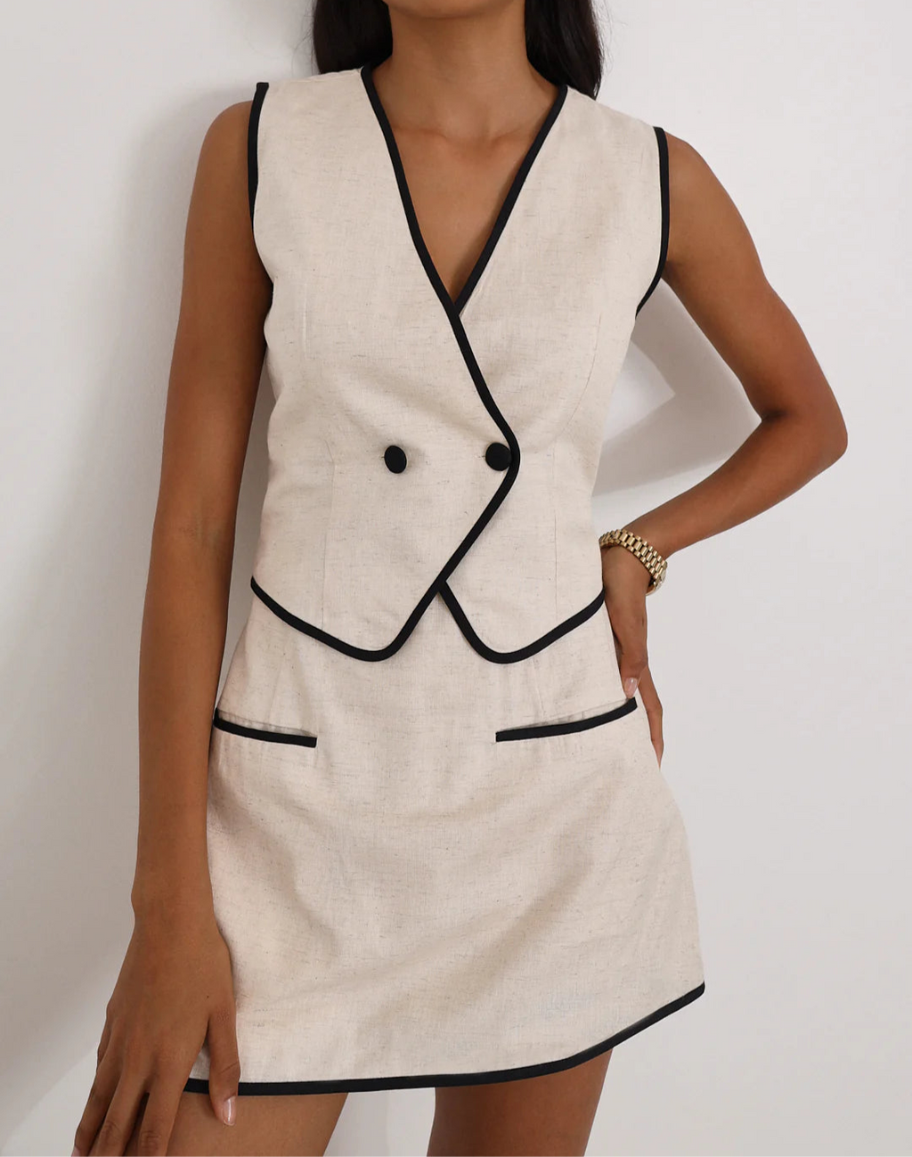 A&A Juliana Cotton Waistcoat & Skort Set