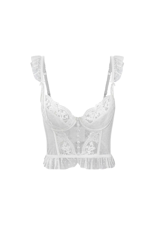 A&A French Lace Trim Corset Top
