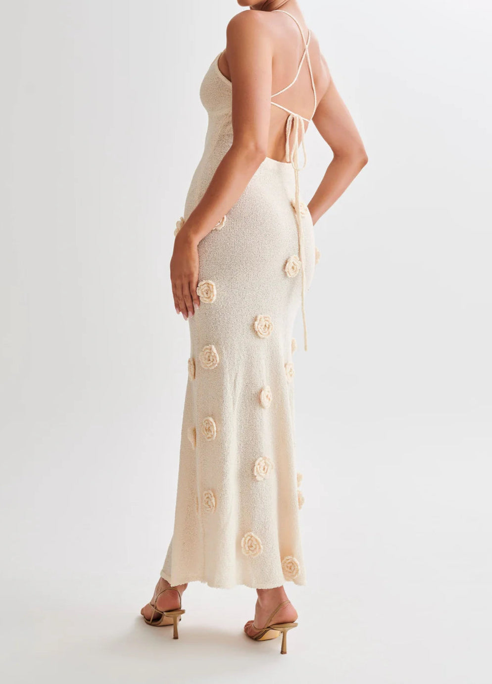 A&A Rhia 3d Flower Knitted Bodycon Maxi Dress