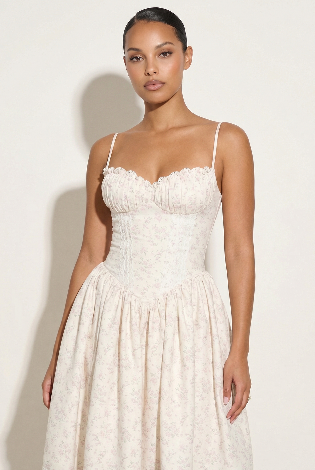 A&A Luxe Mirelle Floral Lace Midaxi A-Line Dress