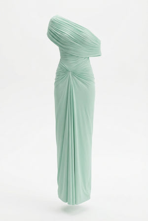A&A Briar Off Shoulder Draped Maxi Bodycon Dress