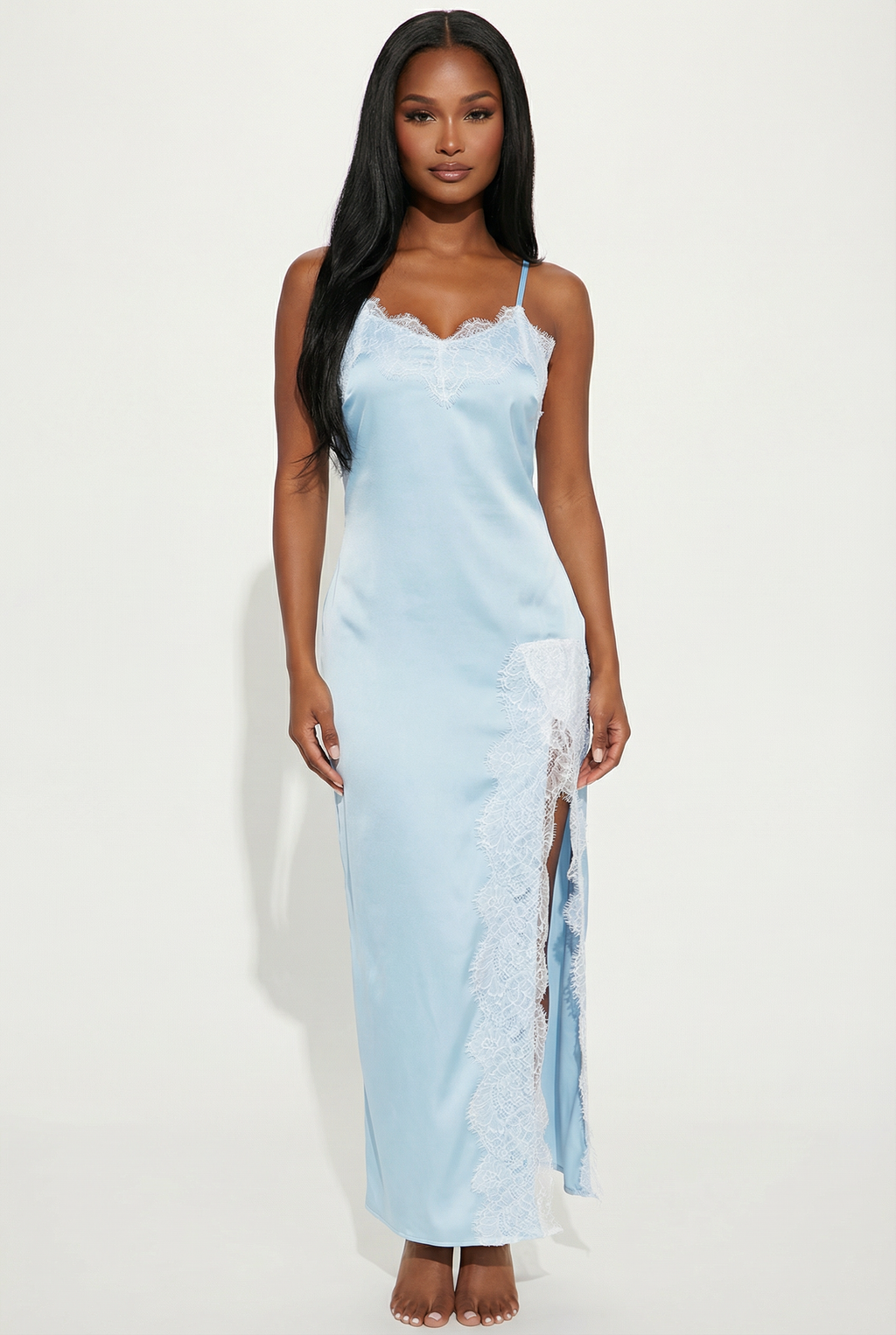 A&A Astraea Lace Detail Slip Maxi Dress