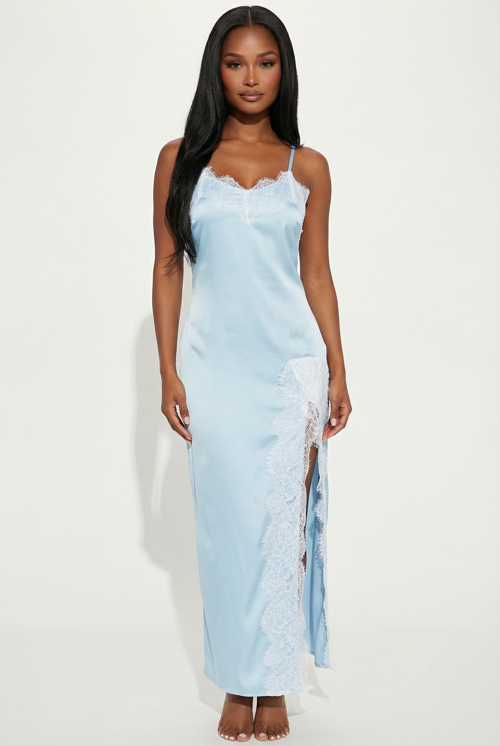 A&A Astraea Lace Detail Slip Maxi Dress