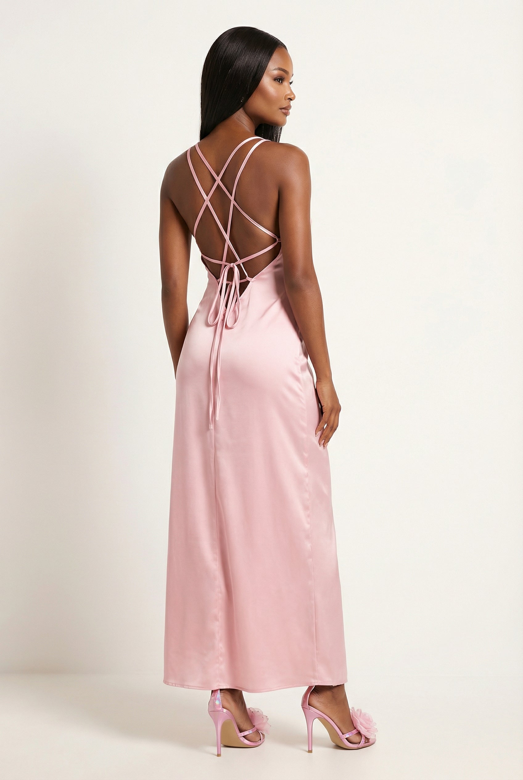 A&A Astraea Lace Detail Slip Maxi Dress