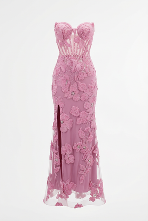 A&A Clovelle Floral Corset Detail Mermaid Maxi Dress