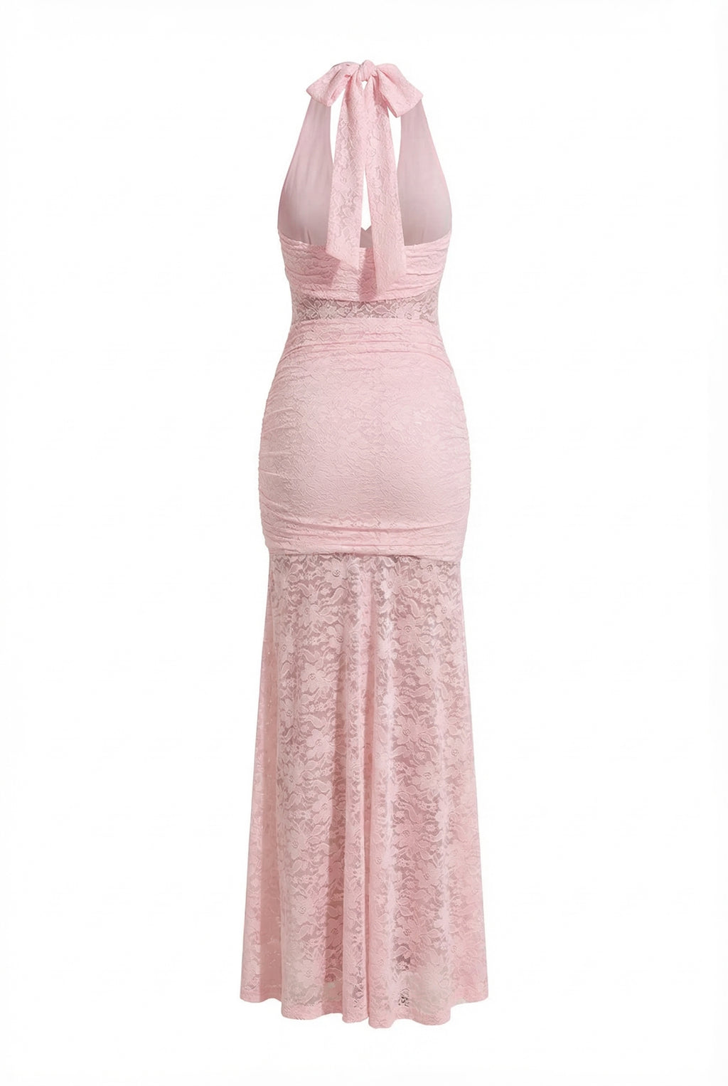 A&A Bellamy Lace Draped Ruched Bodycon Maxi Dress
