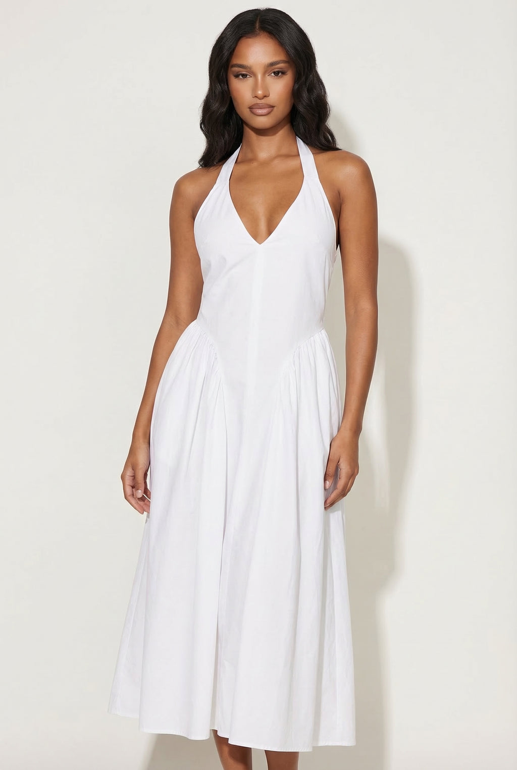 A&A Sari Halter A-Line Midi Dress