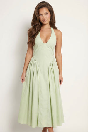 A&A Sari Halter A-Line Midi Dress