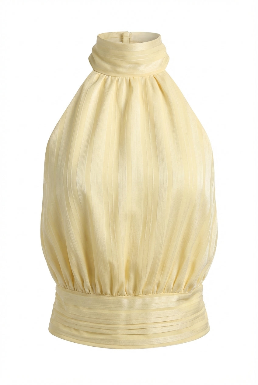 A&A Monette High-Neck Draped Halter Top