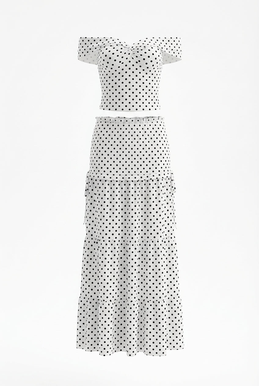 A&A Caprienne Maxi Skirt & Off Shoulder Top Set