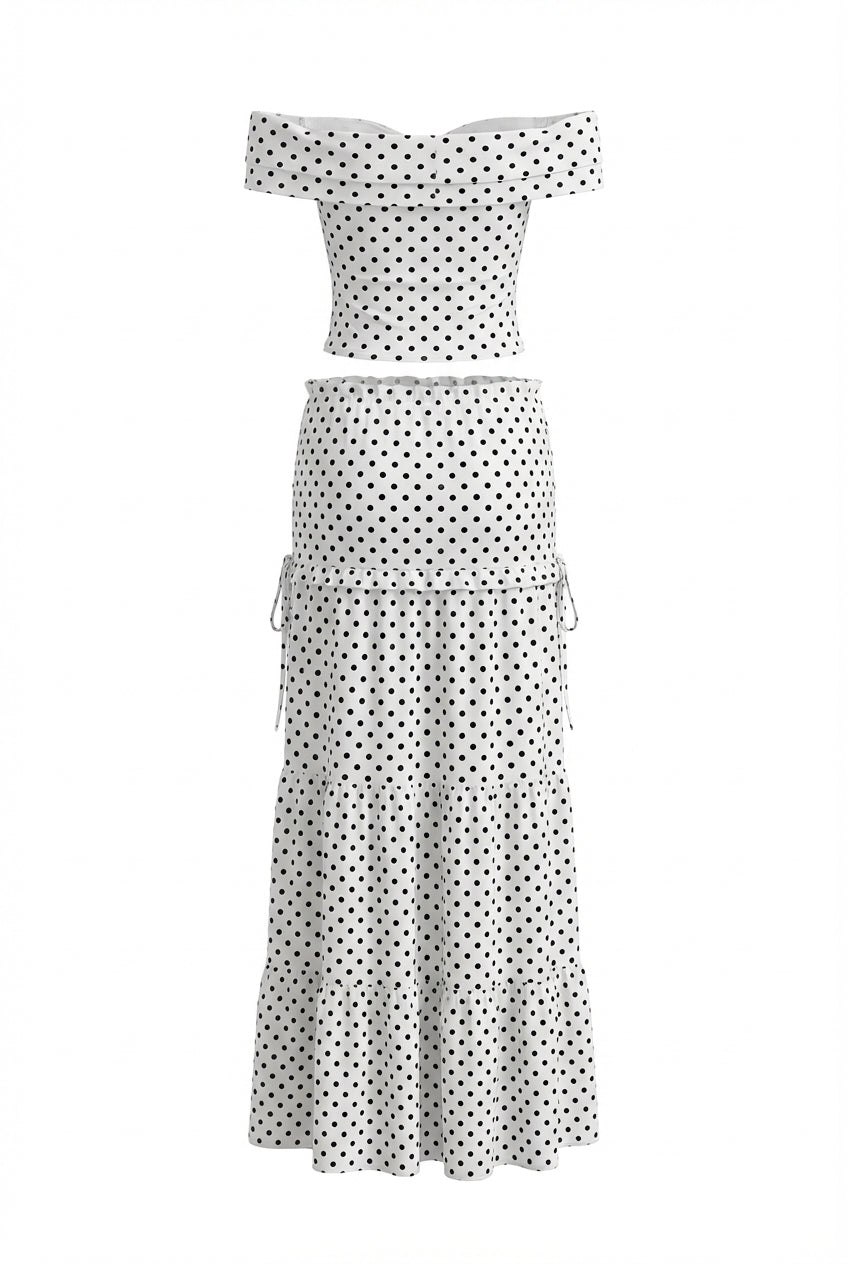 A&A Caprienne Maxi Skirt & Off Shoulder Top Set