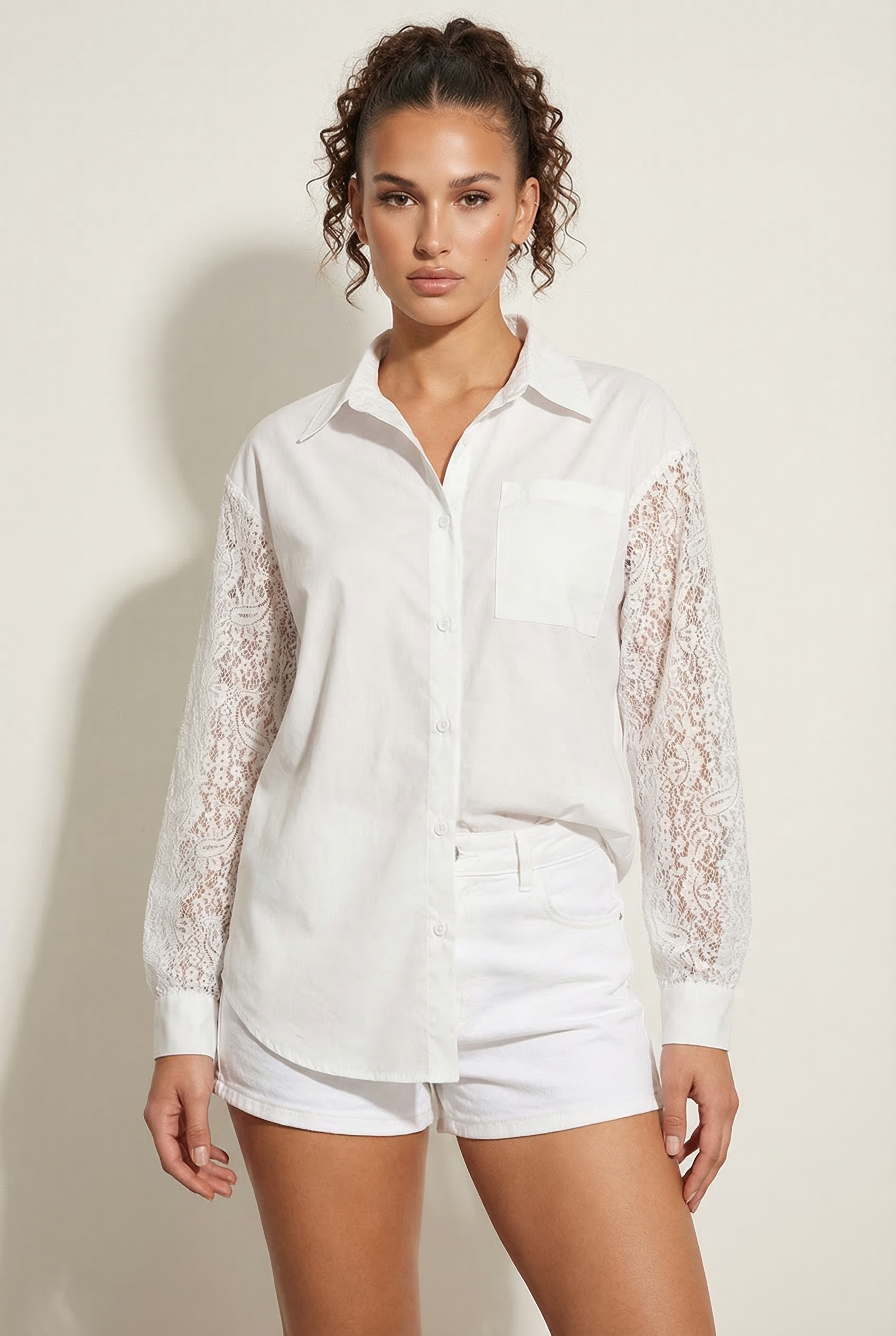 A&A Thaliah Lace Sleeve Shirt