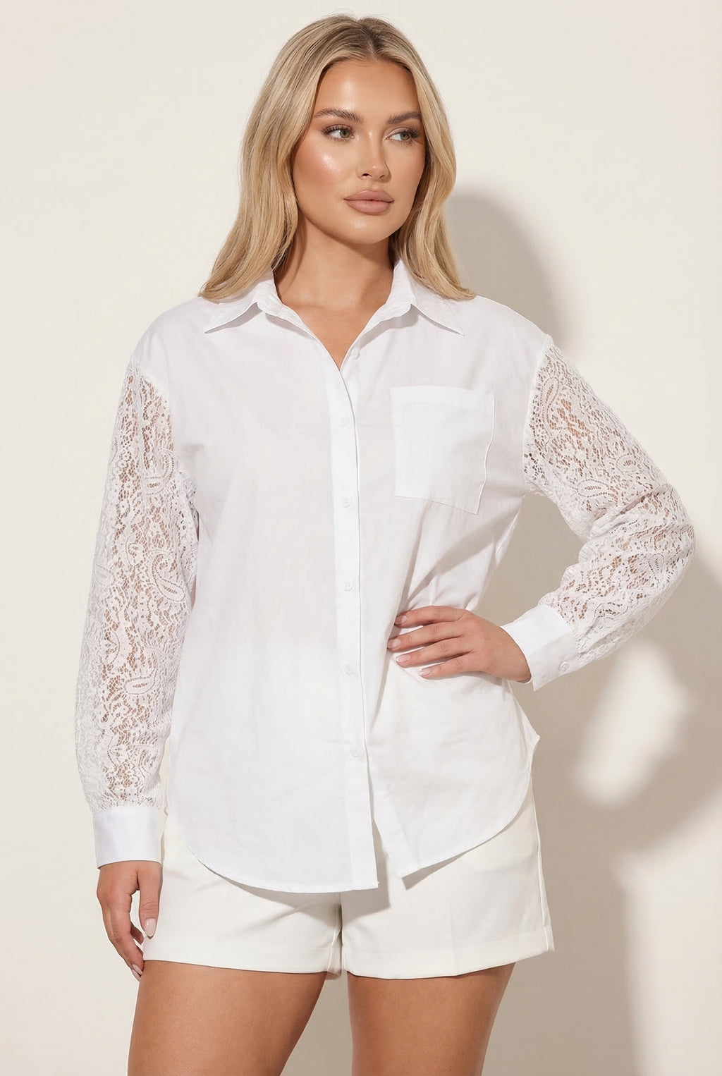 A&A Thaliah Lace Sleeve Shirt