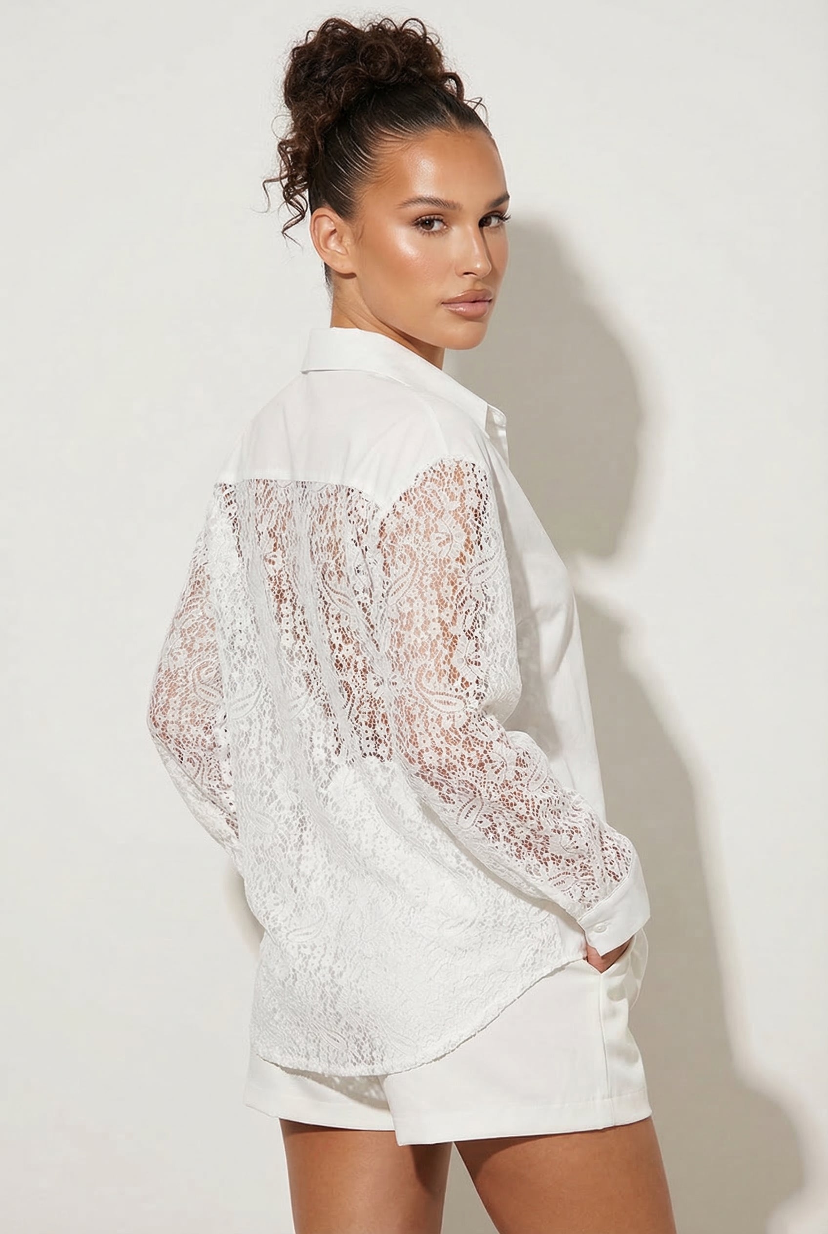 A&A Thaliah Lace Sleeve Shirt