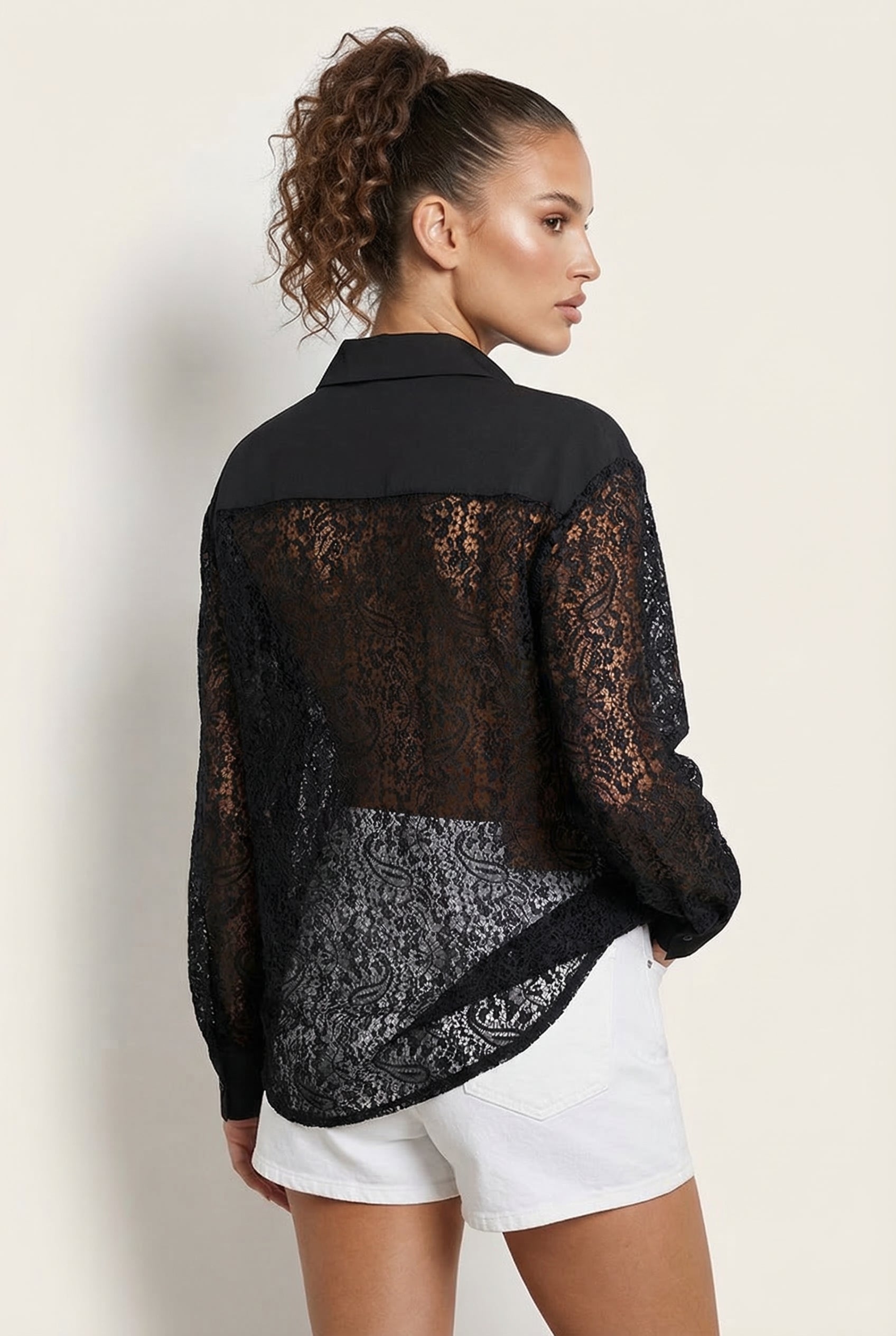 A&A Thaliah Lace Sleeve Shirt