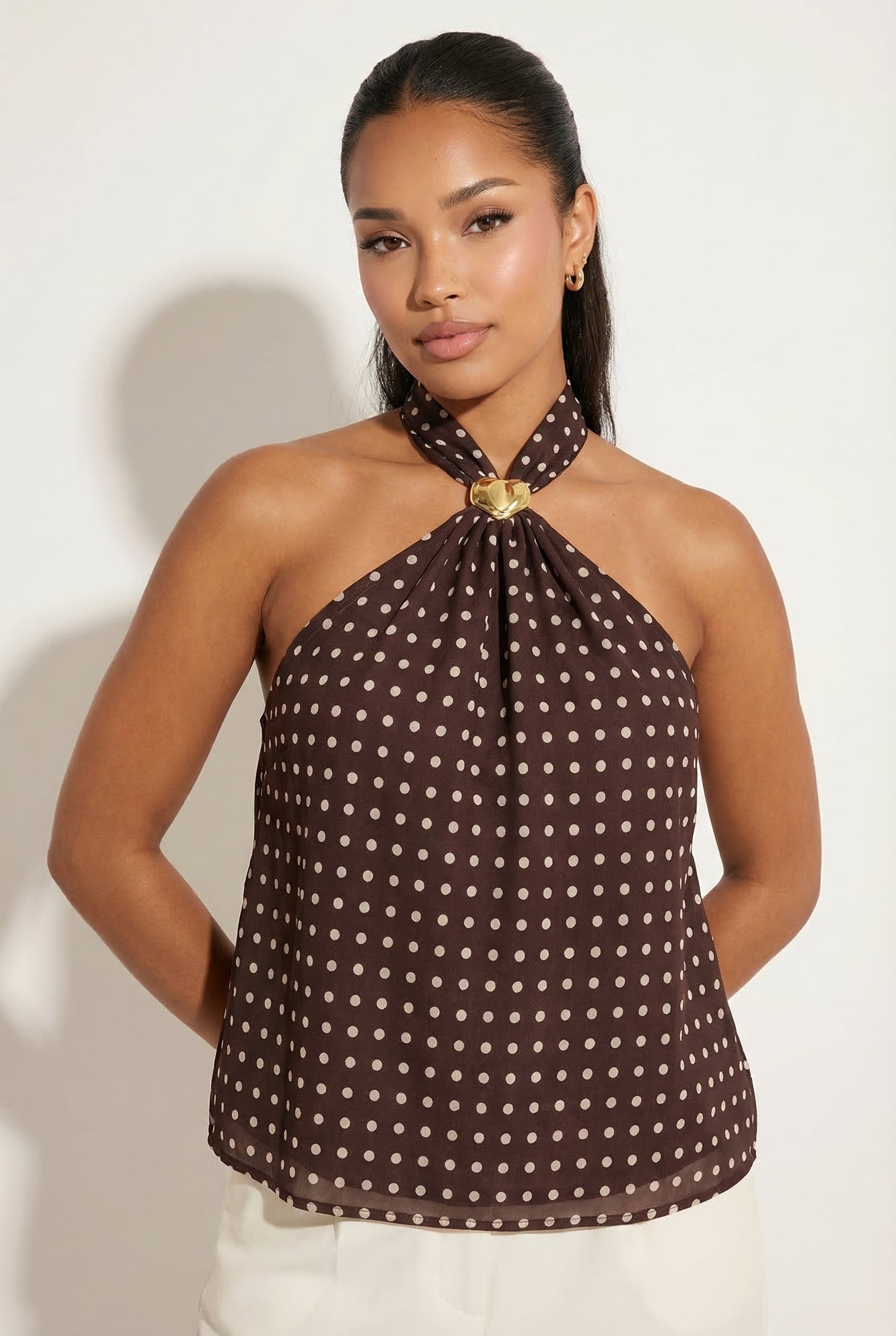 A&A Anavie Polka Dot Halter Neck Top