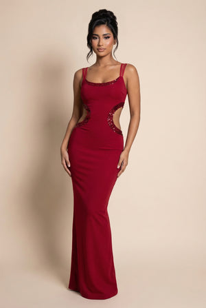 A&A Cresselle Square Neck Hollow Out Detail Maxi Dress