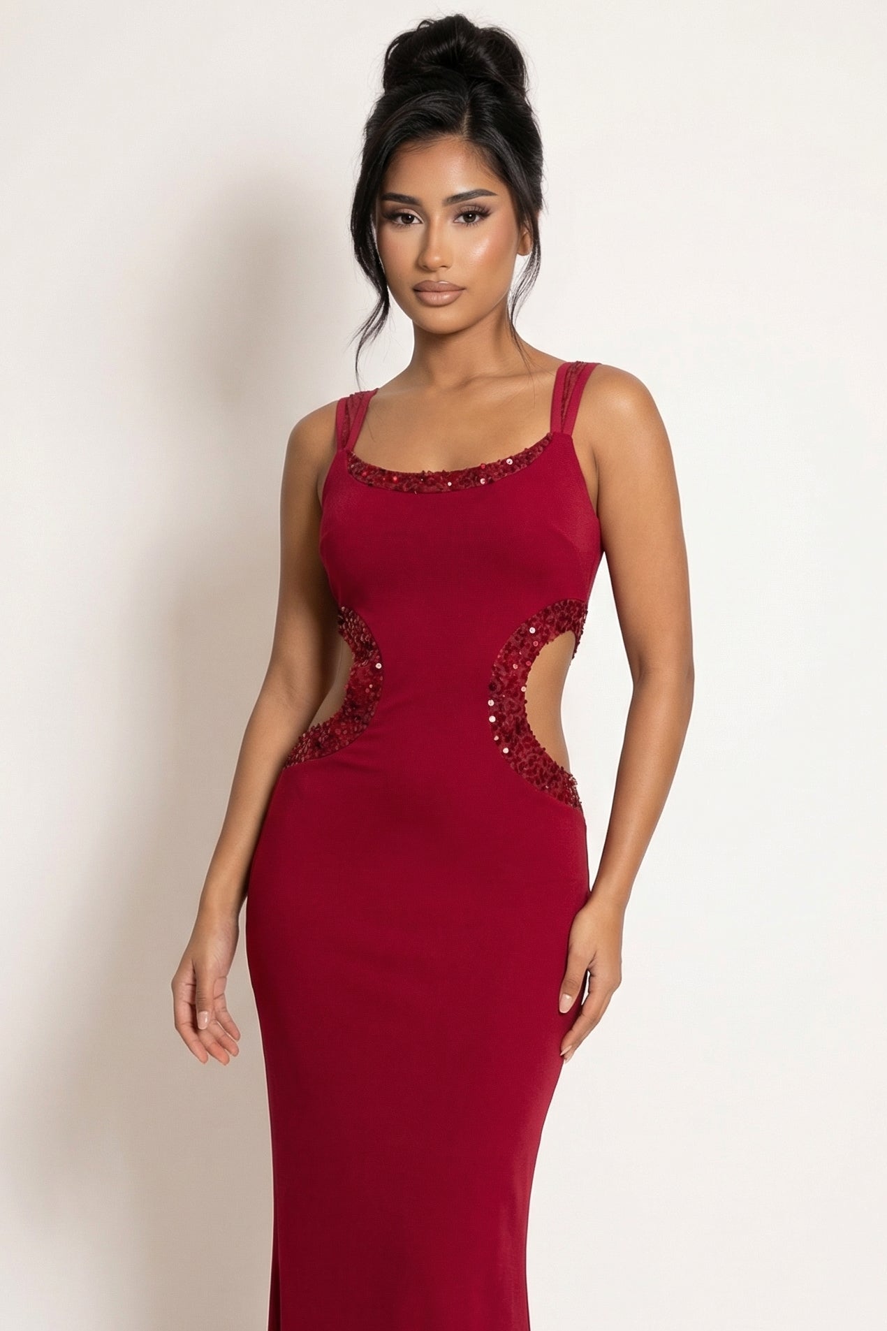 A&A Cresselle Square Neck Hollow Out Detail Maxi Dress