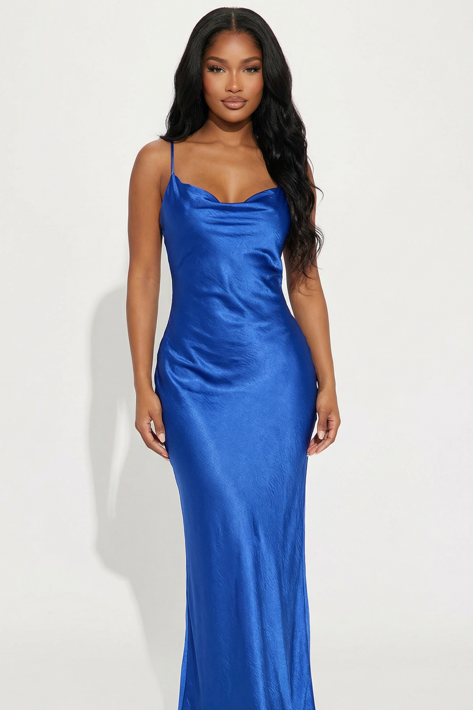 A&A Luxen Satin Maxi Bodycon Dress