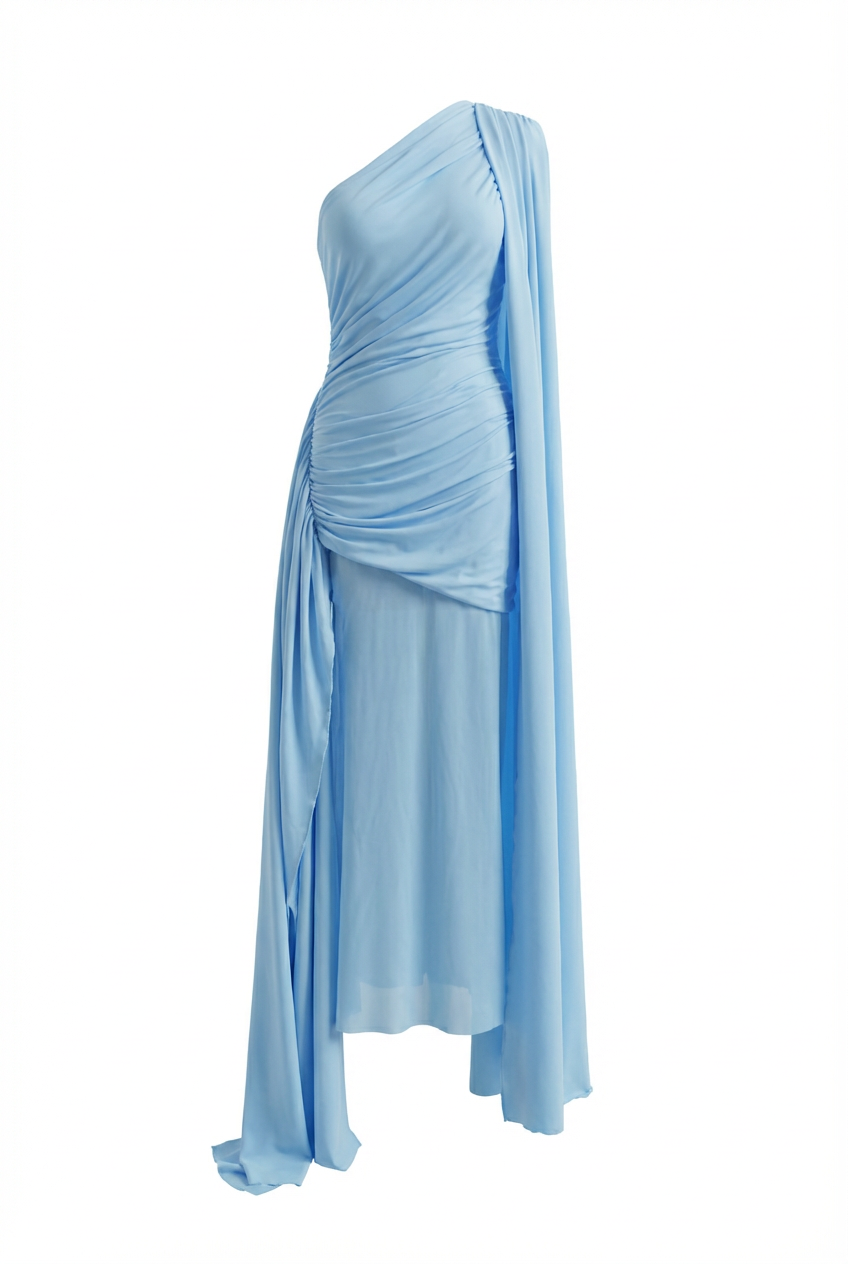 A&A Niva Draped One Shoulder Maxi Dress