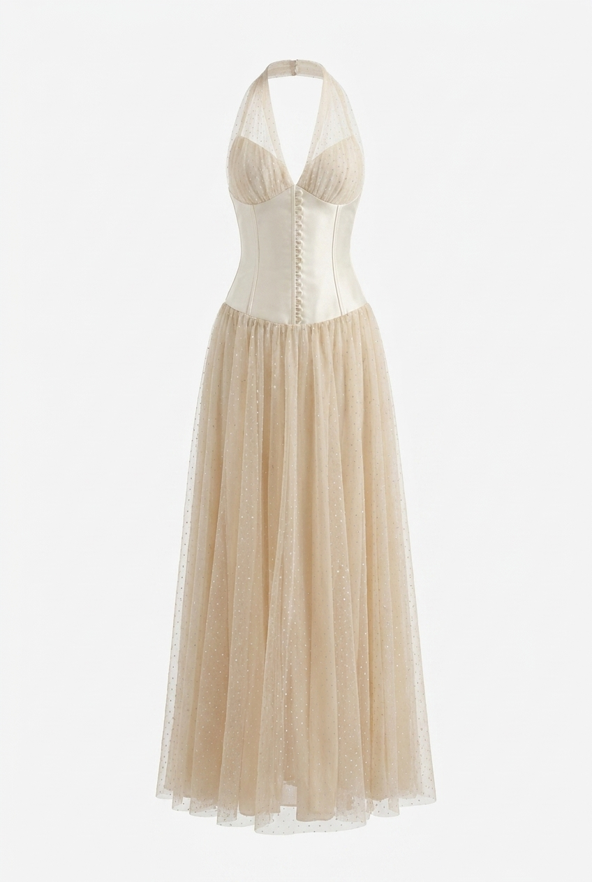 A&A Luxe Avenelle Halter Maxi Dress