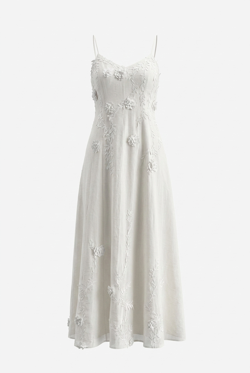 A&A Nerelle Flower Detail Backless A-Line Maxi Dress