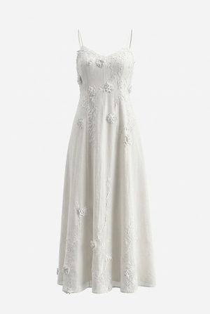 A&A Nerelle Flower Detail Backless A-Line Maxi Dress