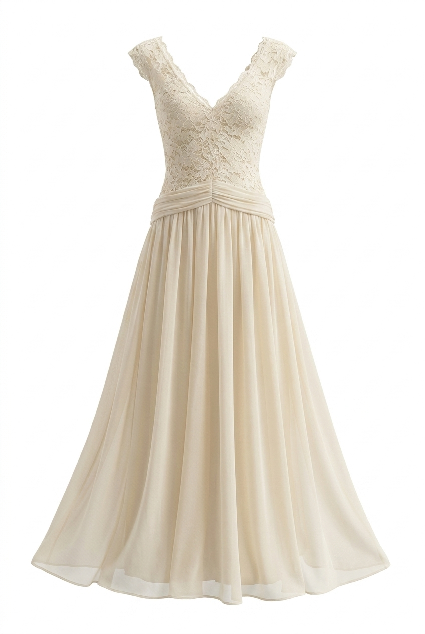 A&A Thalisse Lace Detail Sheer Draped Maxi Dress