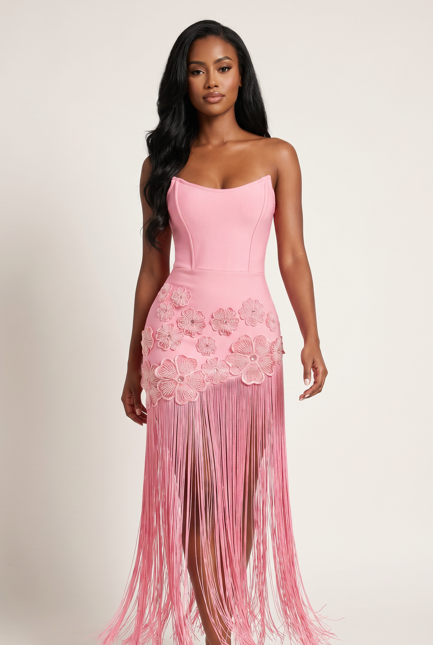 A&A Anavelle Flower Detail Tassel Bandage Bodycon Dress