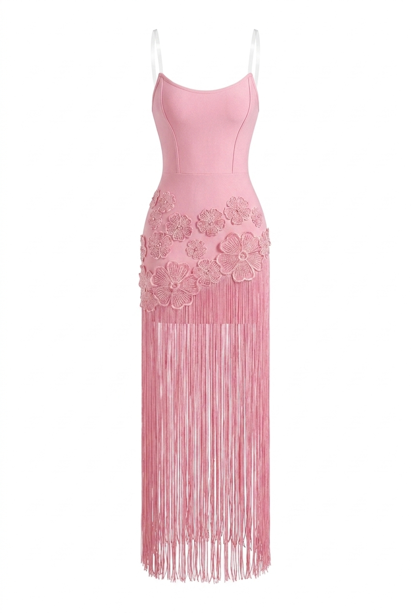 A&A Anavelle Flower Detail Tassel Bandage Bodycon Dress