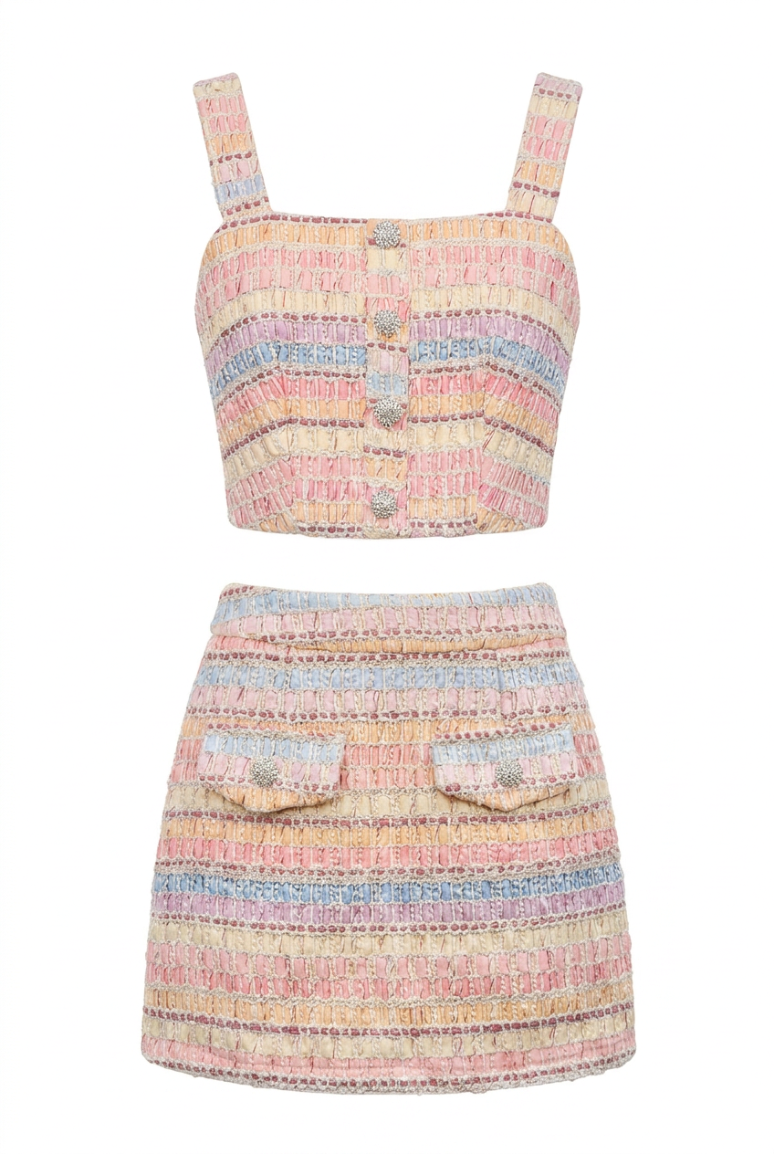 A&A Mirielle Woven Top & Mini Skirt Set