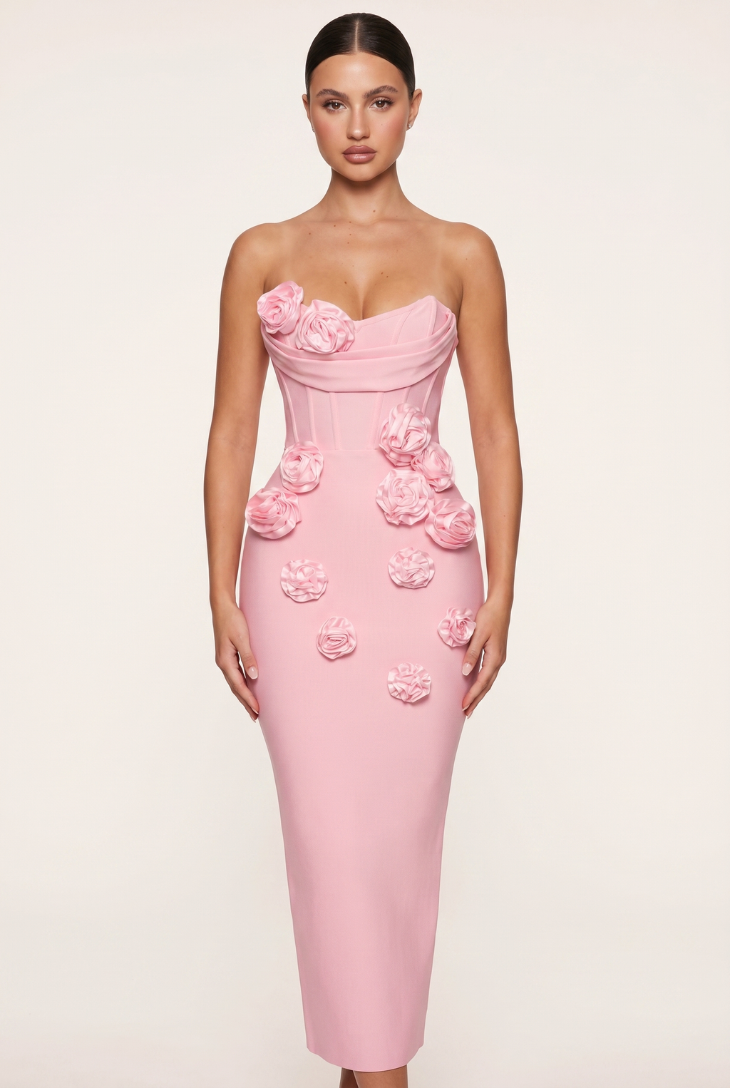 A&A Celira Flower Detail Bandage Maxi Dress