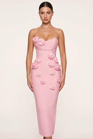 A&A Celira Flower Detail Bandage Maxi Dress
