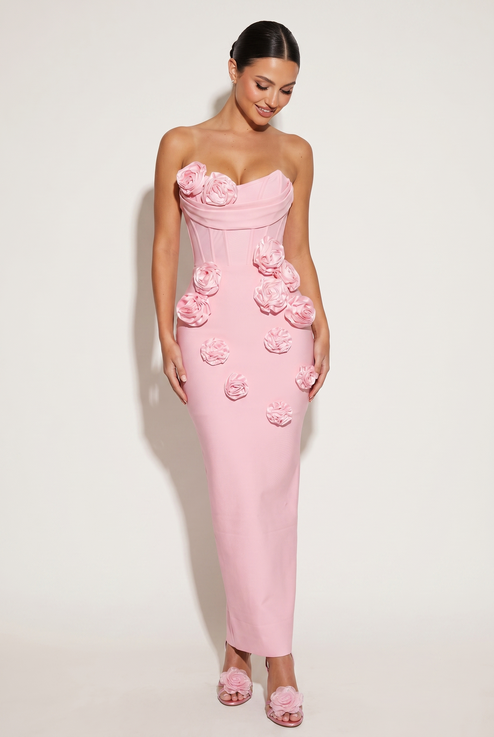 A&A Celira Flower Detail Bandage Maxi Dress