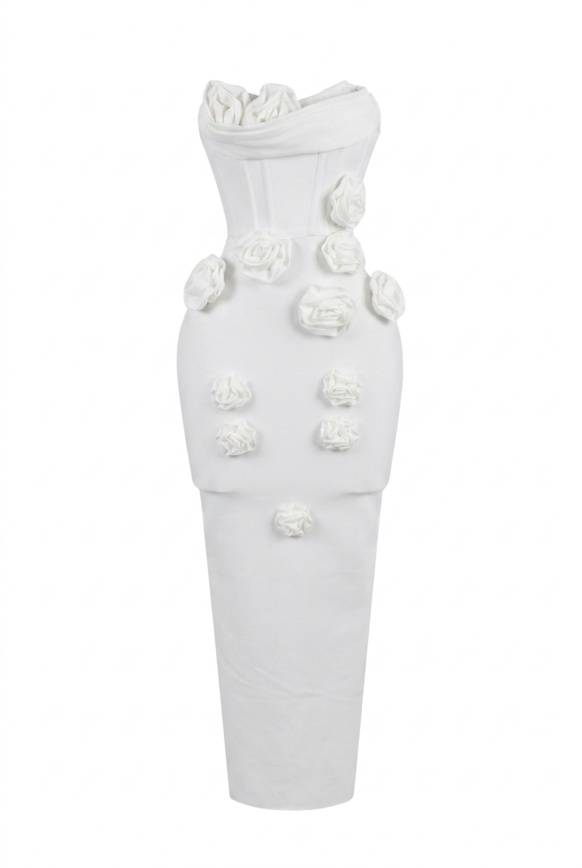A&A Celira Flower Detail Bandage Maxi Dress