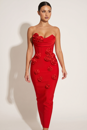 A&A Celira Flower Detail Bandage Maxi Dress