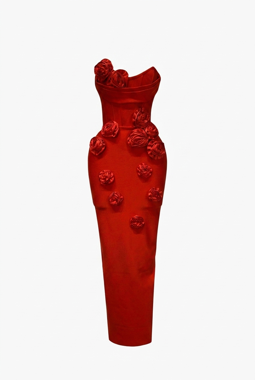 A&A Celira Flower Detail Bandage Maxi Dress