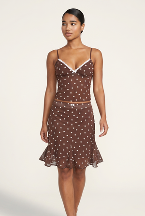 A&A Sorellea Polka Dot Tank Top & Mermaid Midi Skirt Set