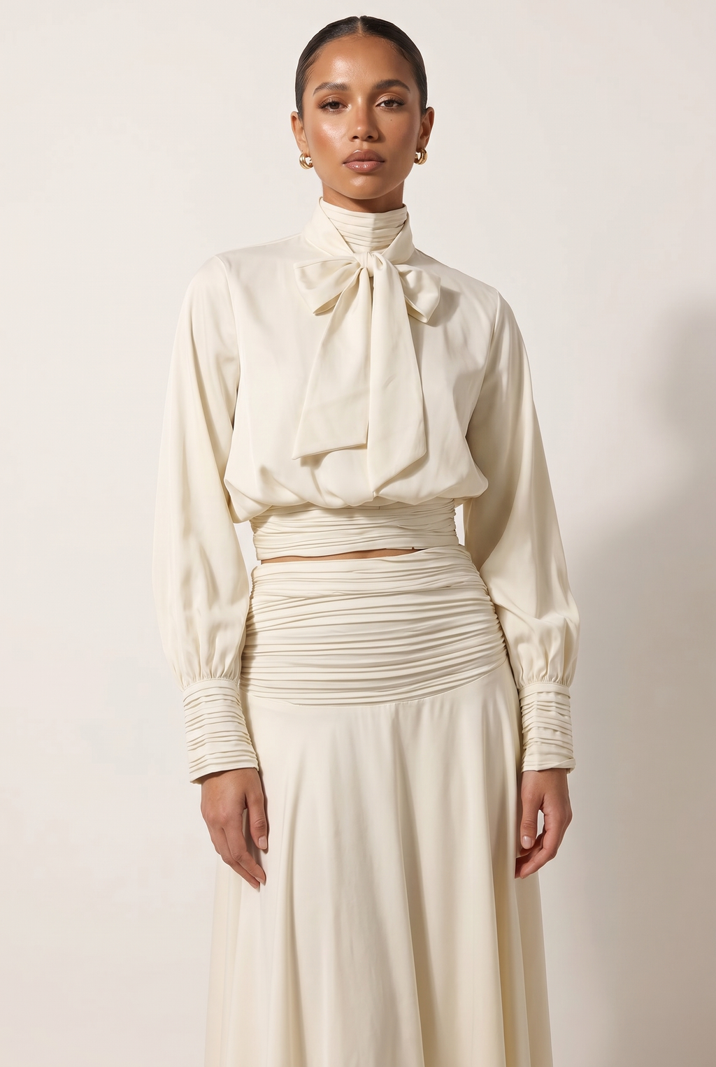 A&A Solira Tie Blouse & Maxi Skirt Set