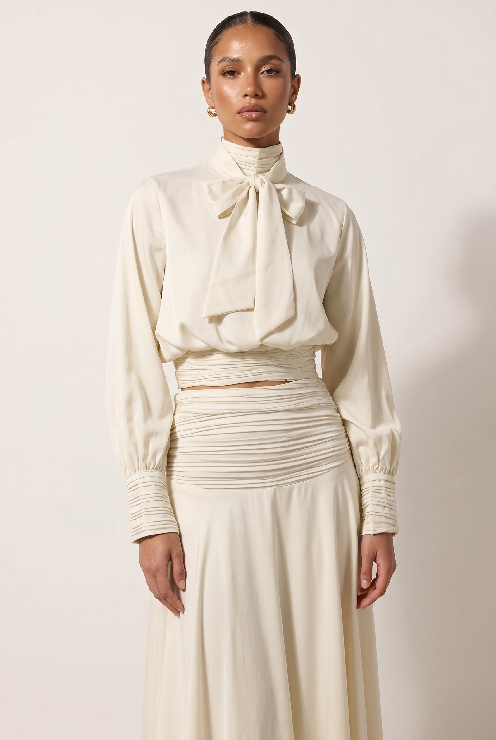 A&A Solira Tie Blouse & Maxi Skirt Set