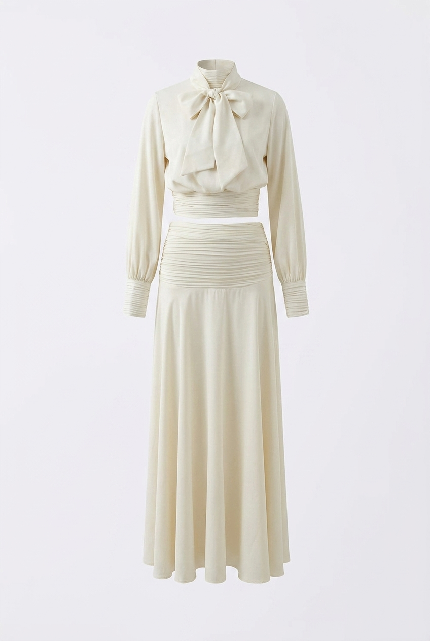 A&A Solira Tie Blouse & Maxi Skirt Set