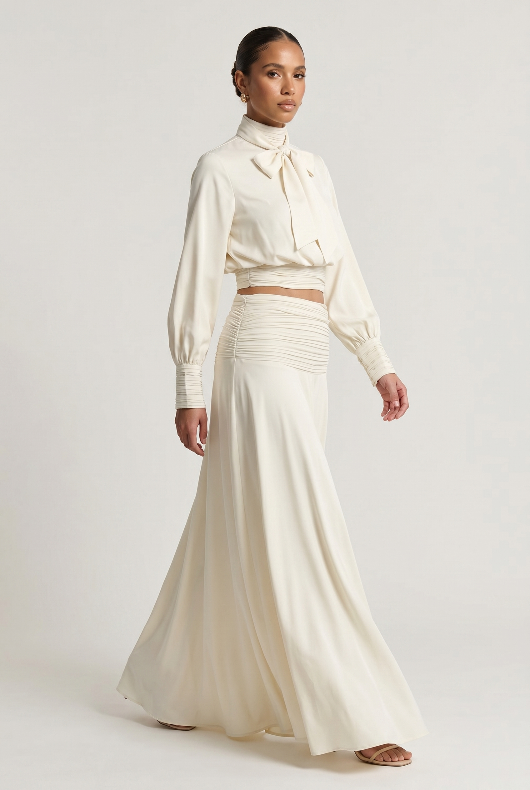A&A Solira Tie Blouse & Maxi Skirt Set