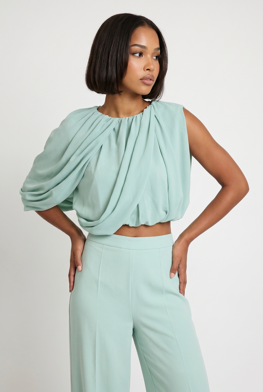 A&A Maréa Draped Chiffon Top